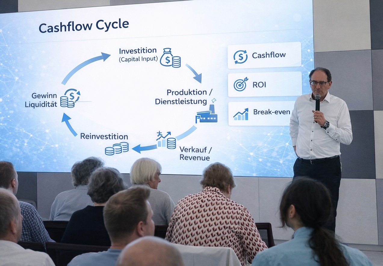 Reinhard Wille bei einer Präsentation zum Cashflow-Zyklus